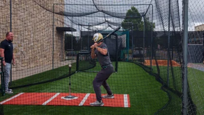 TMI Sports Medicine Rehab Turf Area with Baseball Player