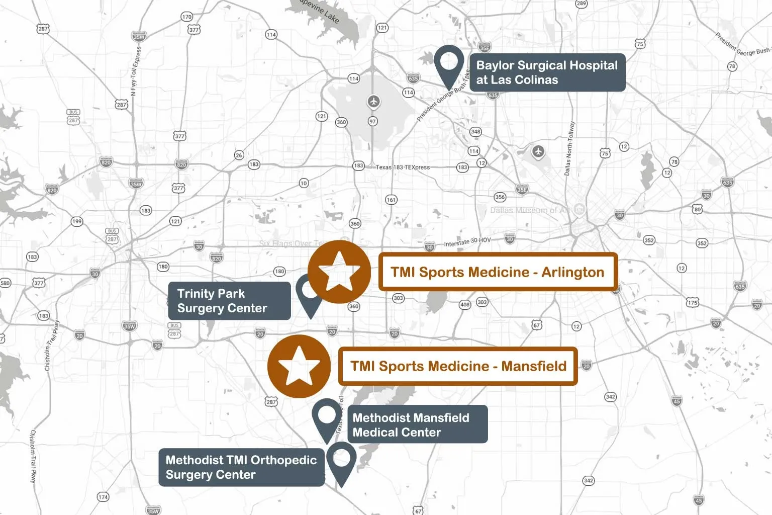 TMI Office Locations & Hospital Affiliations